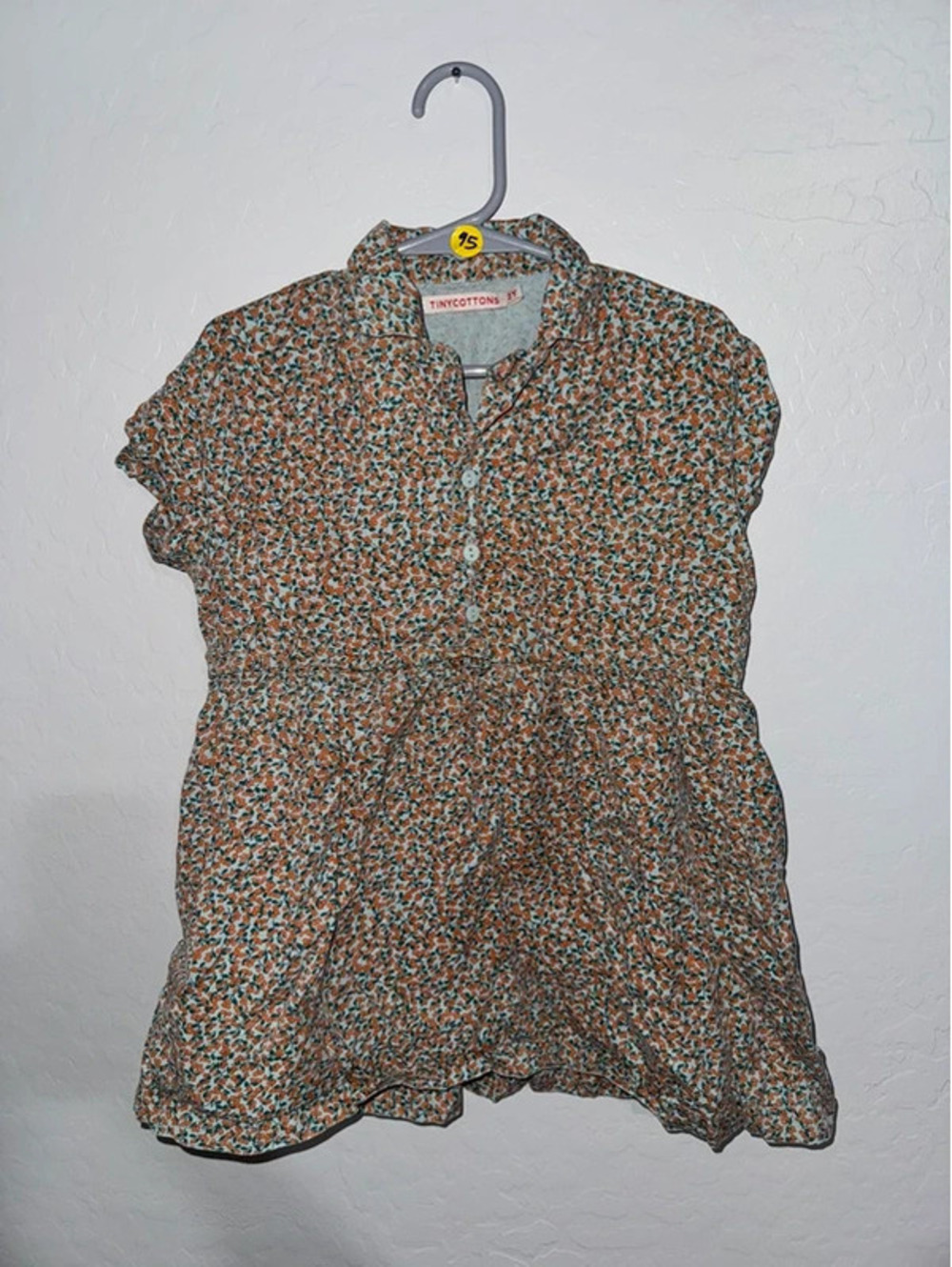 tiny cottons Meadow V Neck Dress 2Y 100% Lyocell